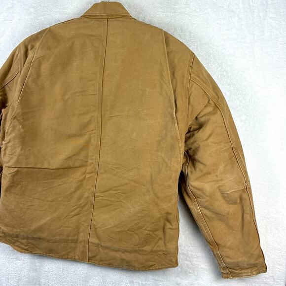 VTG Carhartt Duck Ridge Sherpa Lined Barn Coat Jacket Men L Brown Faded J205 BRN - Picture 5 of 13